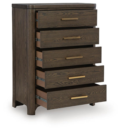 Darimore - Five Drawer Chest - Burnished Brown