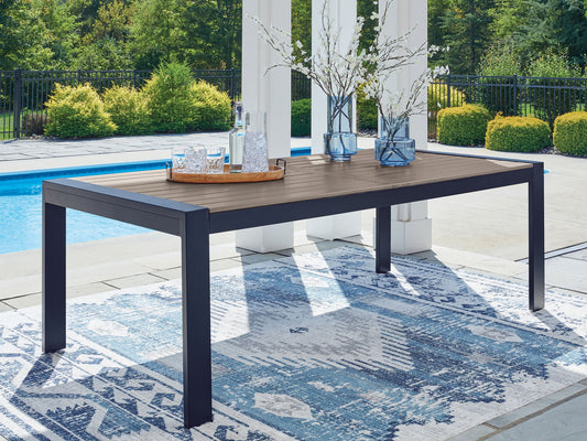 Mabry Shores - Rectangular Dining Table With Umbrella Option - Blue