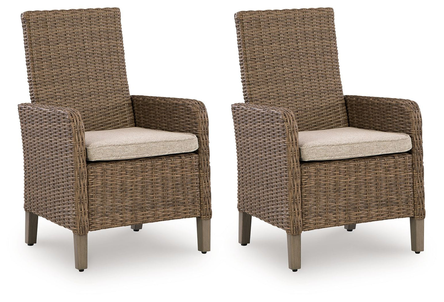 Revare Beach - Arm Chair With Cushion (Set of 2) - Beige