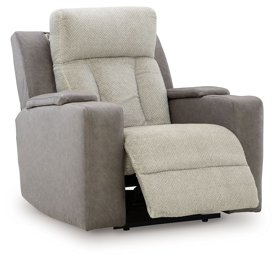 Stately Check - Power Recliner With Adj Headrest - Sisal