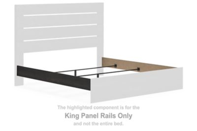 Delmorta - King Panel Rails - Dark Gray