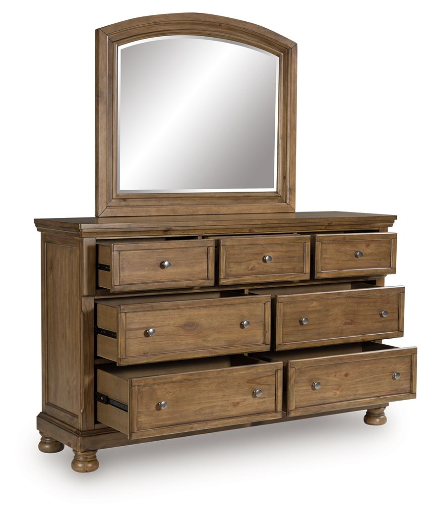 Vandenmore - Dresser And Mirror - Medium Brown