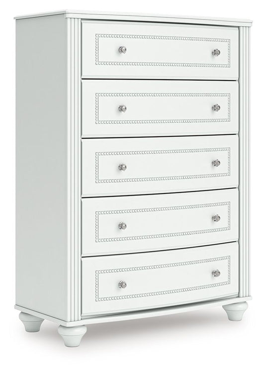 Maylilly - Five Drawer Chest - White