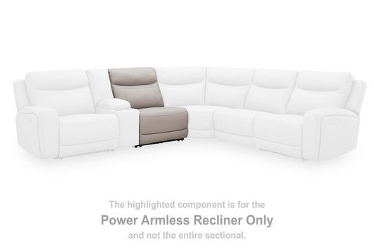 Gravier - Power Armless Recliner With Adjustable Headrest - Gray