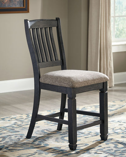 Tyler Creek - Upholstered Barstool (Set of 2) - Black / Grayish Brown