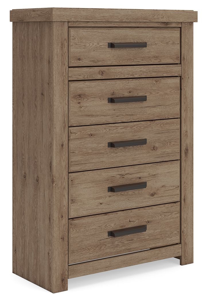 Garistyn - Five Drawer Chest - Light Brown