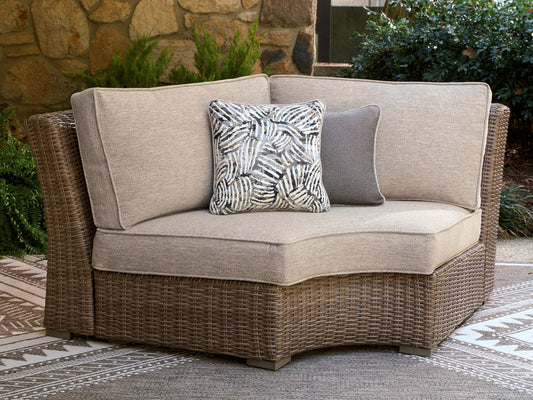 Revare Beach - Curved Corner Chair With Cushion - Beige