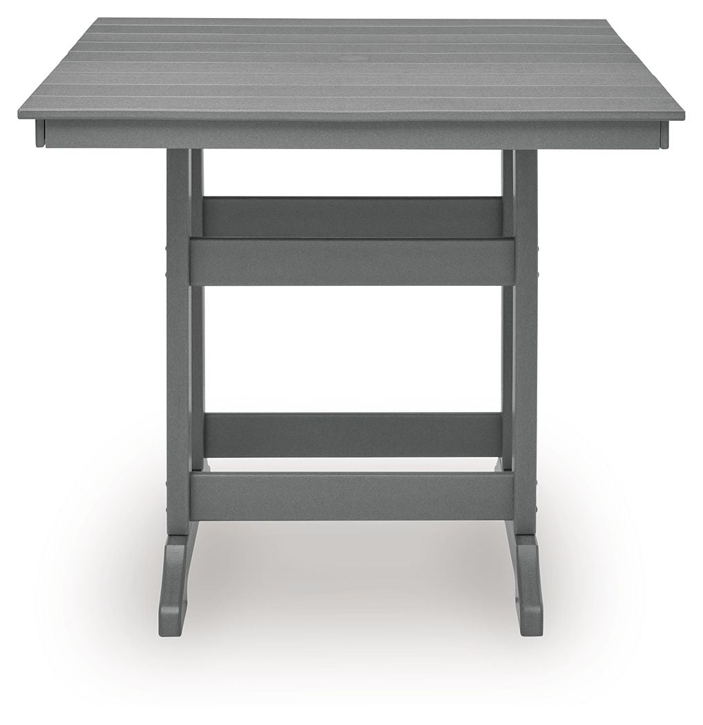 Ross Cove - Square Counter Table With Umbrella Option - Dark Gray