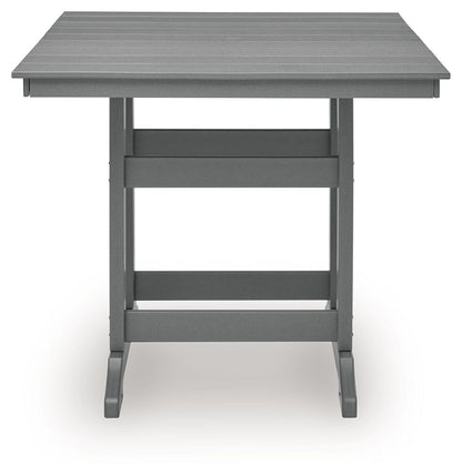 Ross Cove - Square Counter Table With Umbrella Option - Dark Gray