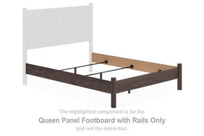 Cadmori - Queen Panel Footboard With Rails - Brown