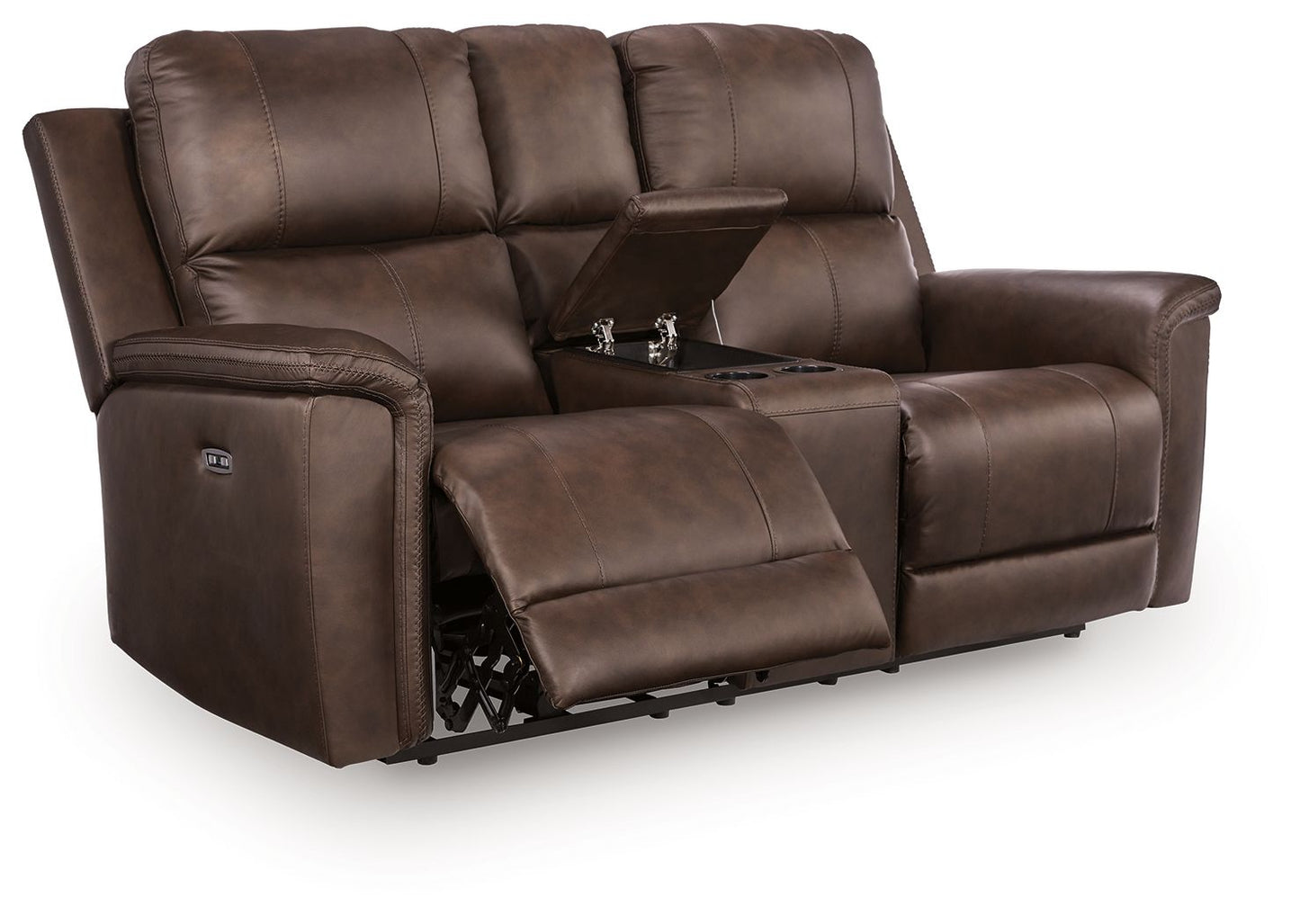 Beryton - Power Reclining Loveseat With Console / Adjustable Headrest