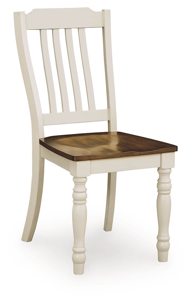 Mellintine - Dining Room Side Chair (Set of 2) - Antique White / Brown