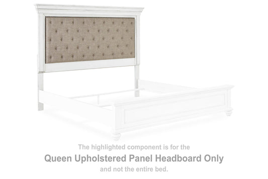Kanwyn - Queen Uph Panel Headboard - Whitewash