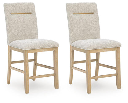 Crendlin - Upholstered Barstool (Set of 2) - Light Brown