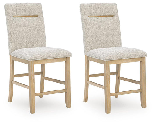 Crendlin - Upholstered Barstool (Set of 2) - Light Brown