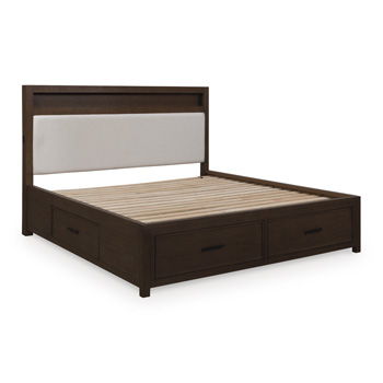 Lelander - Queen Storage Footboard With Roll Slats - Brown