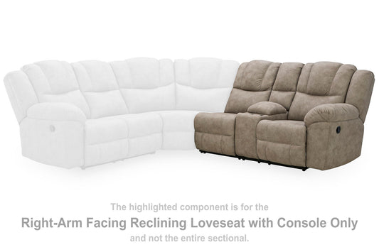Ravenswaye - RAF Reclining Loveseat With Console - Birch