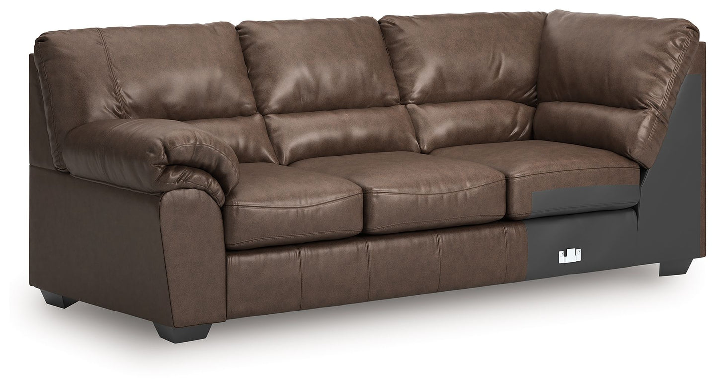 Whitlock - LAF Sofa With Corner Wedge - Umber