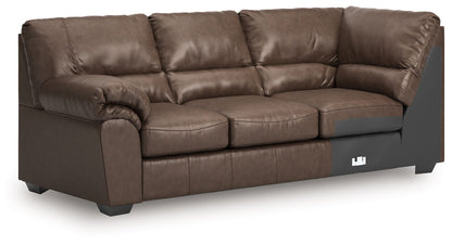 Whitlock - LAF Sofa With Corner Wedge - Umber