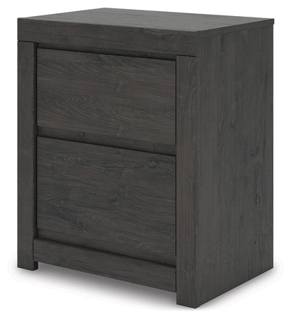 Parlayon - Two Drawer Night Stand - Charcoal