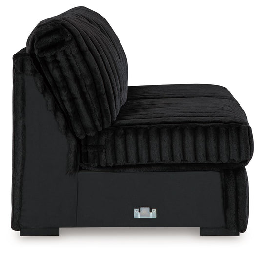 Midnight-Madness - Armless Loveseat - Onyx