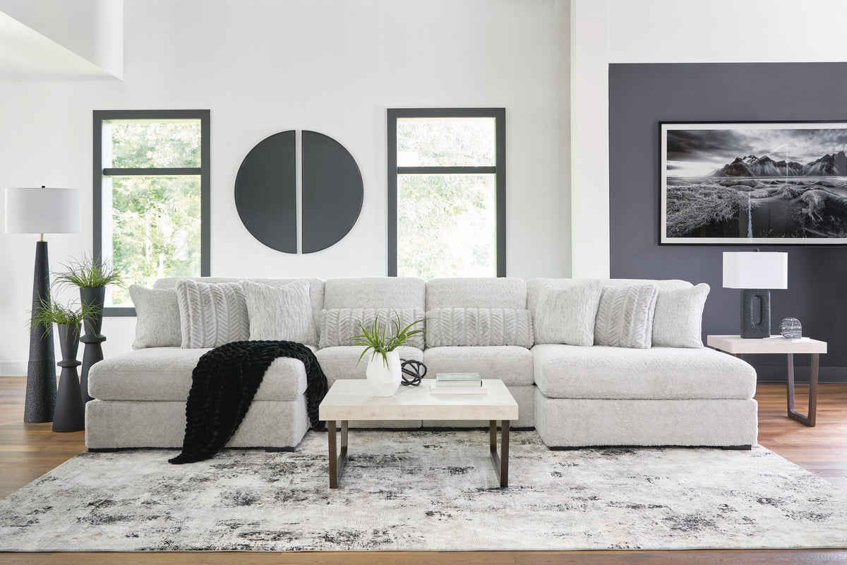 Snodoodle - 4-Piece Sectional With 2 Armless Chaises - Arctic