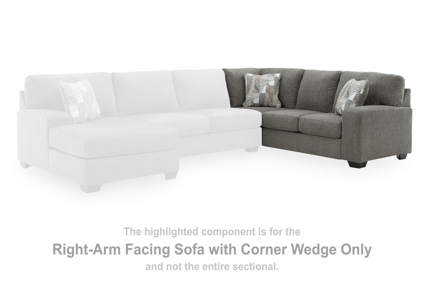 Newellen - RAF Sofa With Corner Wedge - Greystone