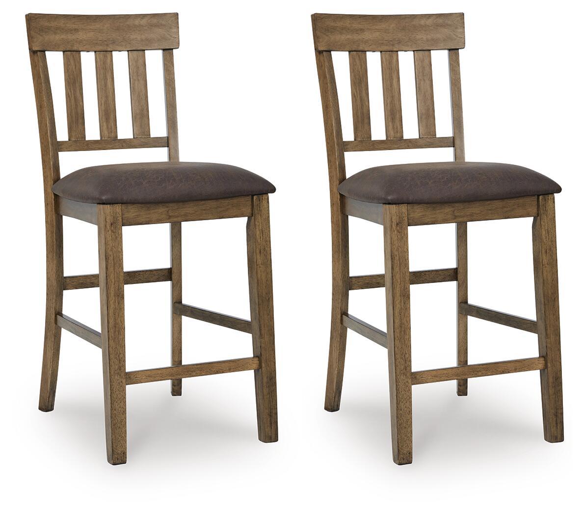 Broxtyn - Upholstered Barstool (Set of 2) - Light Brown