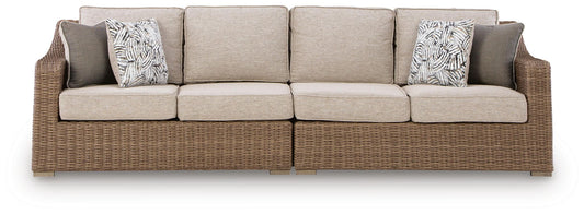 Revare Beach - RAF/LAF Loveseat With Cushion (Set of 2) - Beige