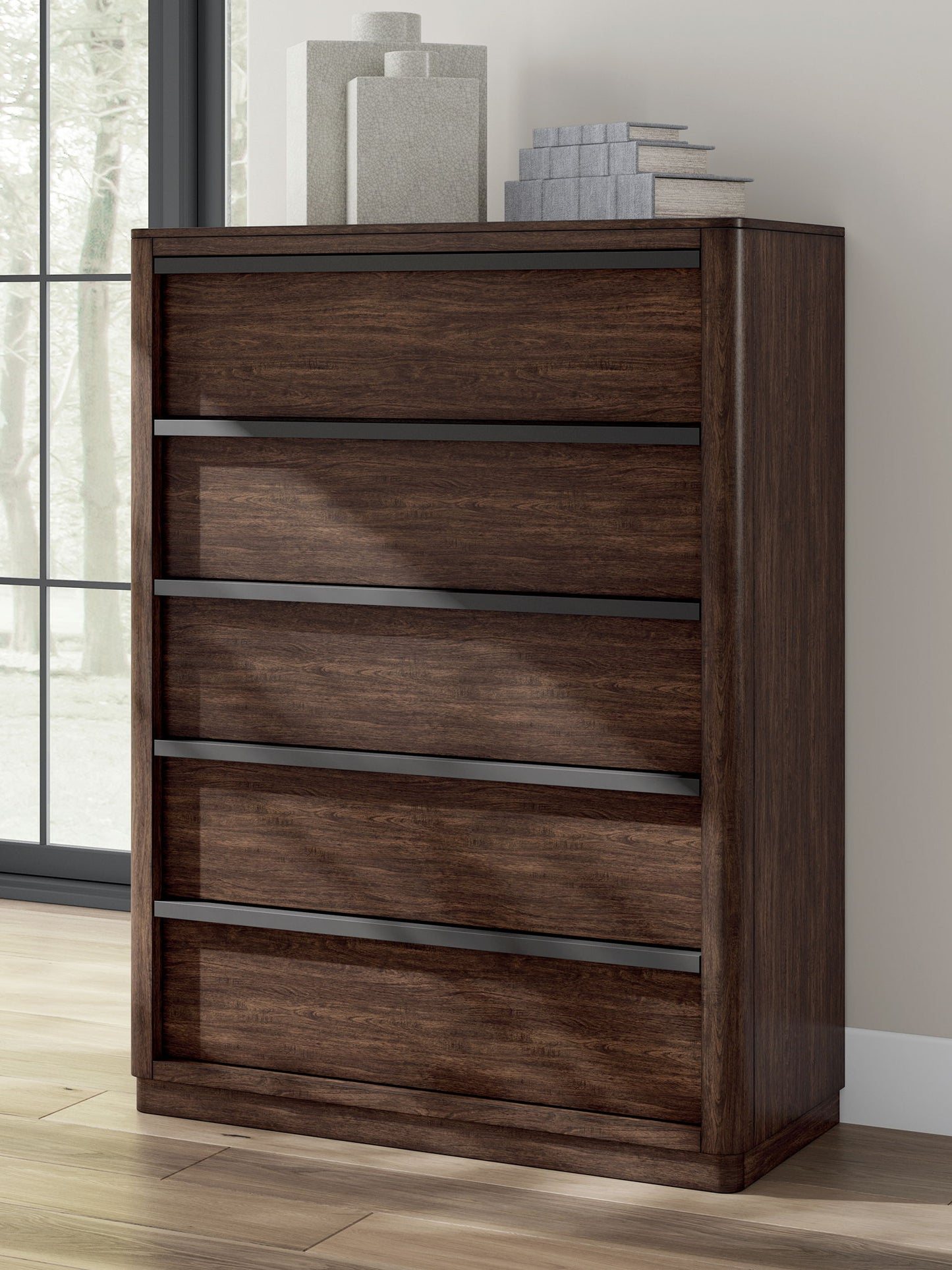 Kendamor - Five Drawer Chest - Dark Brown