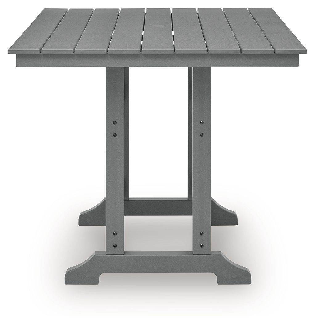 Ross Cove - Square Counter Table With Umbrella Option - Dark Gray