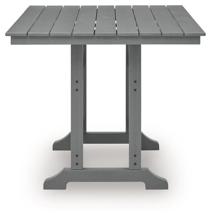 Ross Cove - Square Counter Table With Umbrella Option - Dark Gray