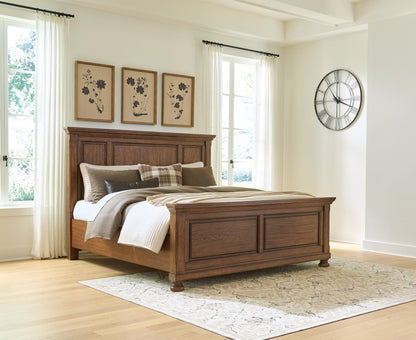 Havenstein - King Panel Bed - Warm Brown