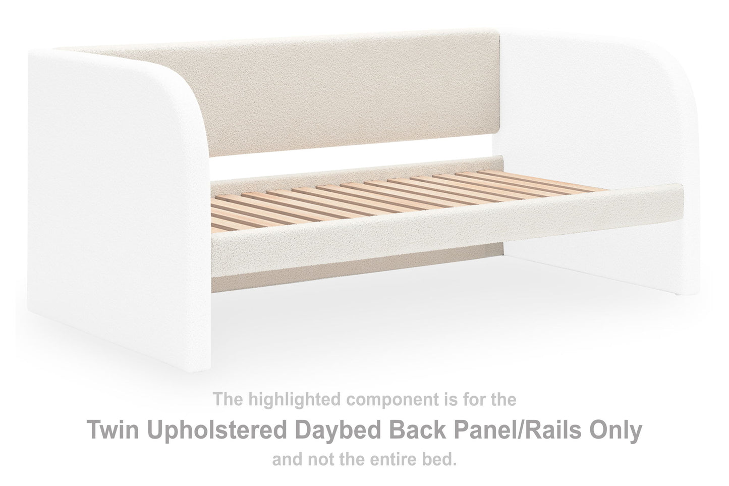 Shapella - Twin Upholstered Daybed Back Panel Rails - White