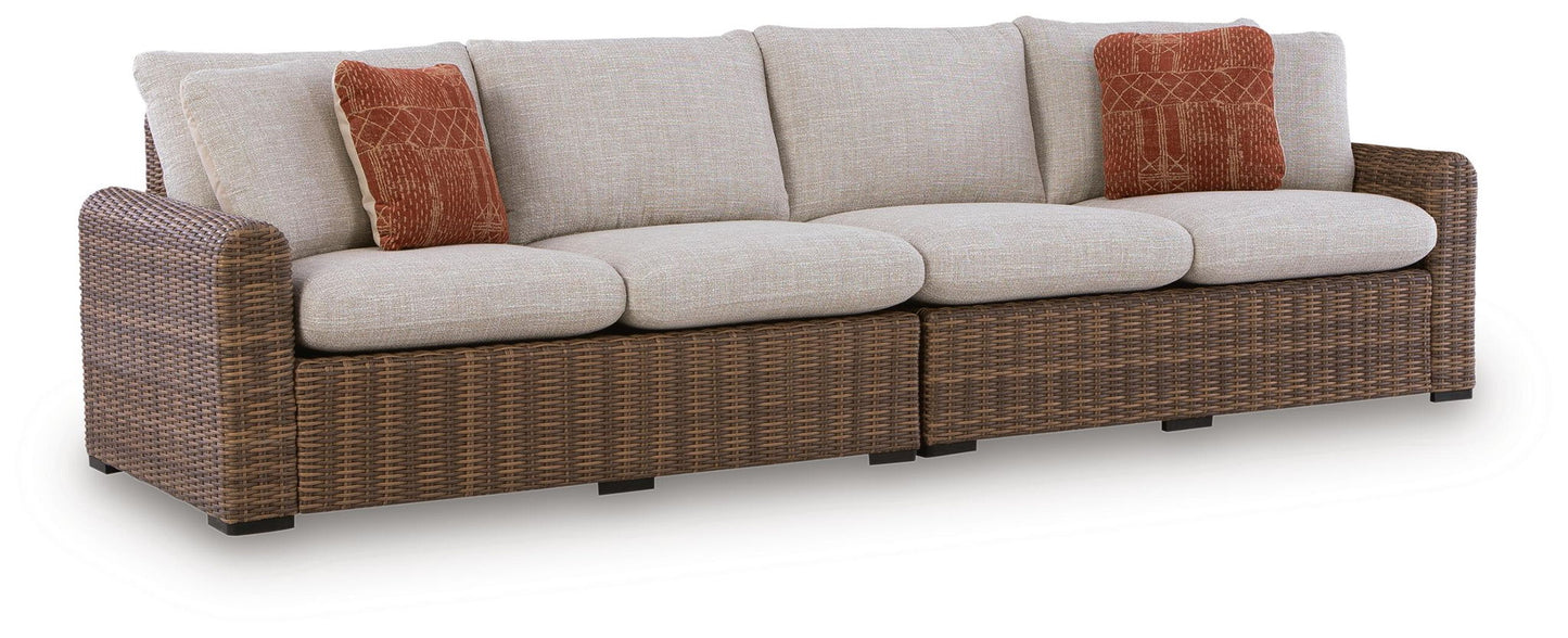 Angel Island - RAF/LAF Loveseat With Cushion (Set of 2) - Beige / Brown