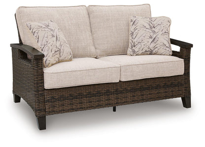 Drakes Beach - Loveseat With Cushion - Dark Brown
