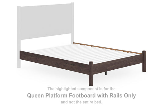Cadmori - Queen Platform Footboard With Rails - Brown