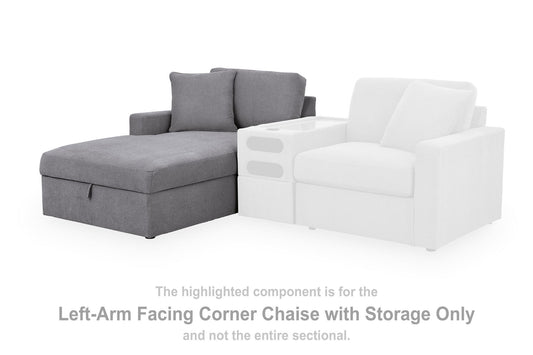 Modmax - LAF Corner Chaise With Storage - Granite