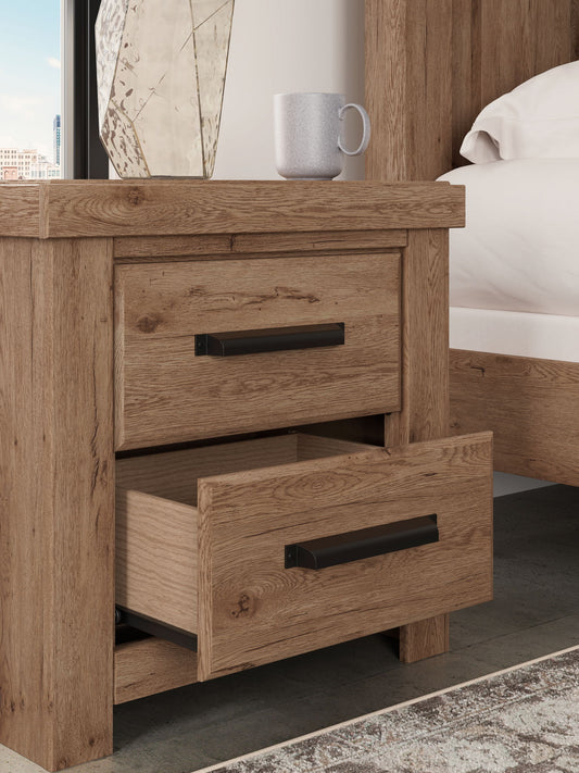 Garistyn - Two Drawer Night Stand - Light Brown