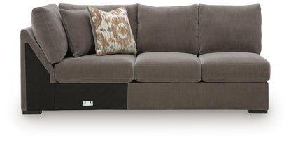 Rosston - LAF Armless Loveseat With Wedge - Espresso