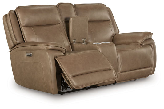 Malcesine - Power Reclining Loveseat With Console / Adjustable Headrest - Sahara