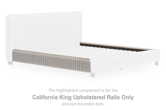 Birmonton - California King Upholstered Rails - Gray