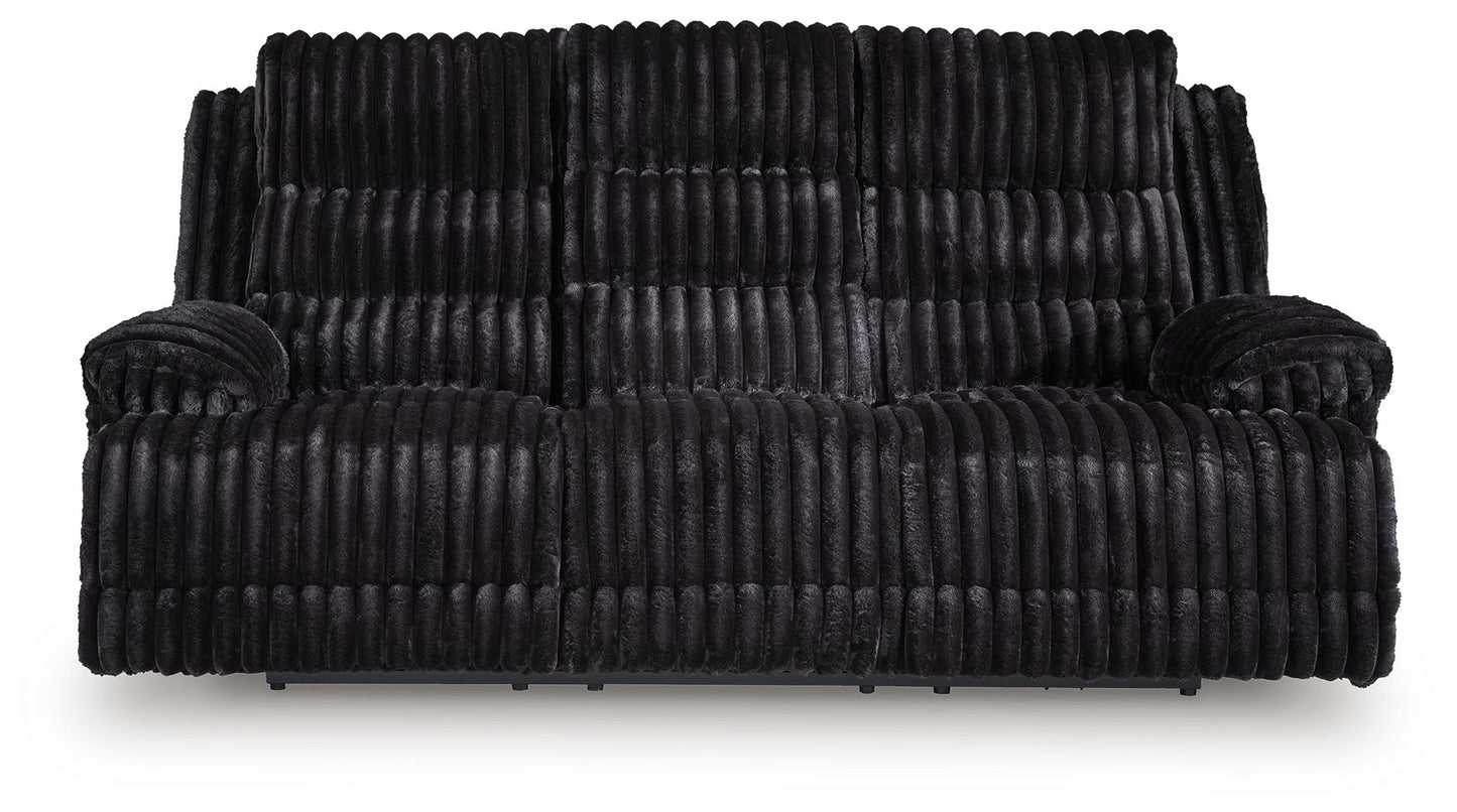 Technique - Reclining Power Sofa With Drop Down Table