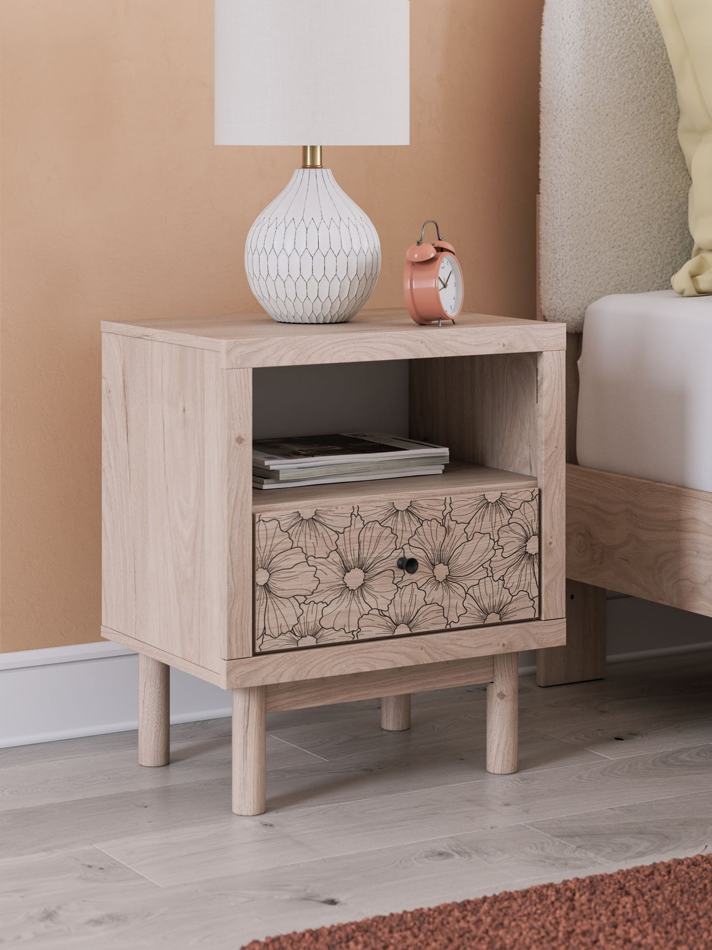 Shapella - One Drawer Night Stand - Tan
