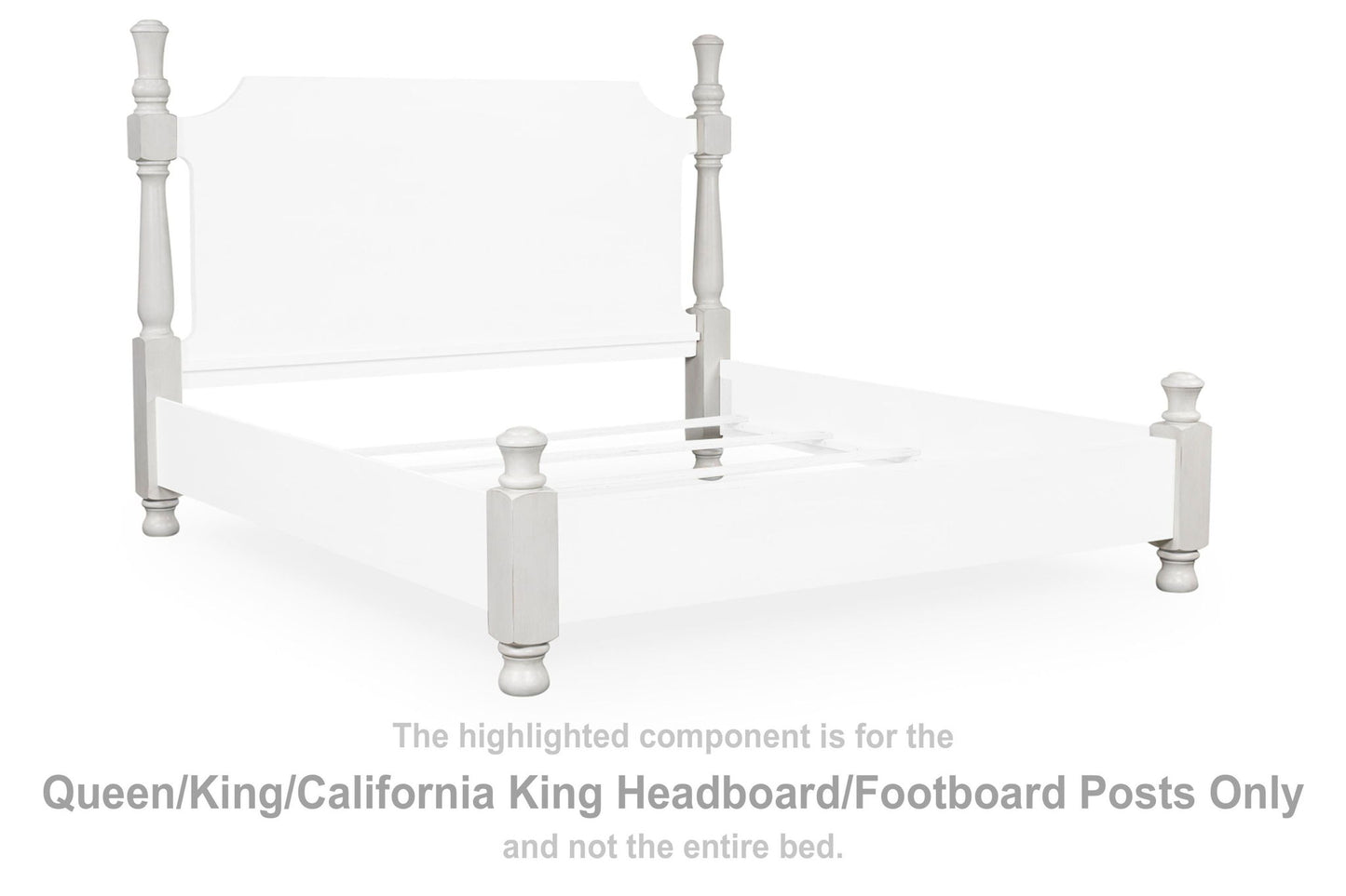 Chadworth - Queen/King/California King Headboard/Footboard Posts - Antique White