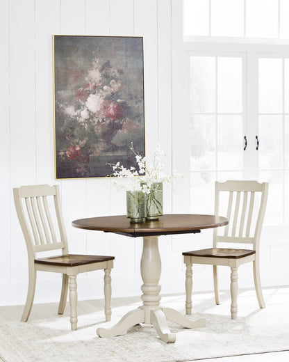 Mellintine - Dining Room Side Chair (Set of 2) - Antique White / Brown