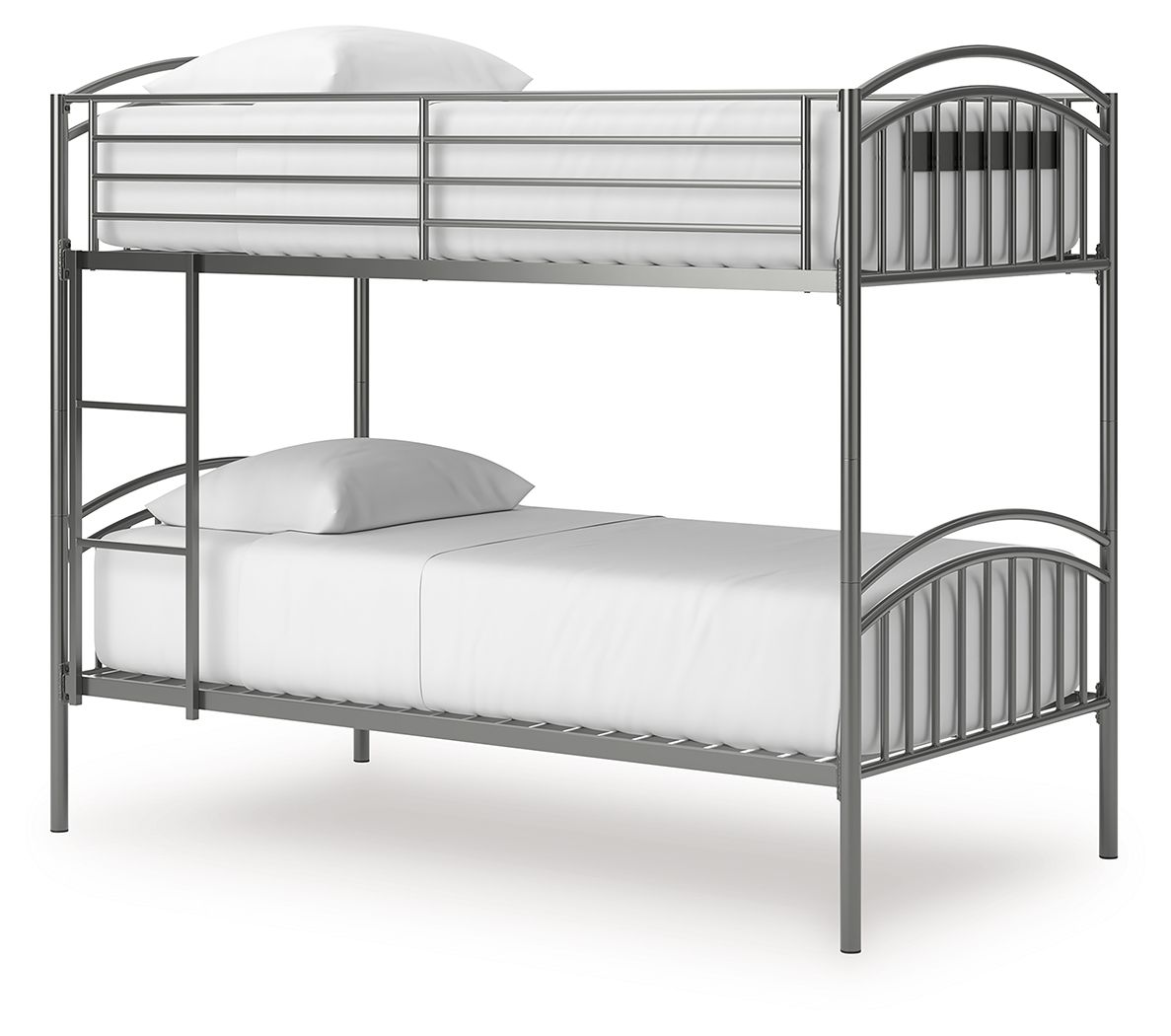 Hilletran - Twin/Twin Bunk Bed With Ladder - Gray