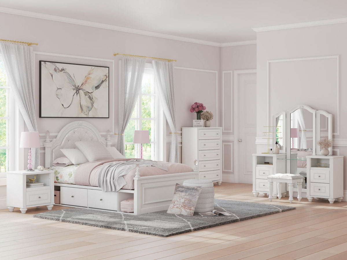 Maylilly - Vanity With Mirror - White