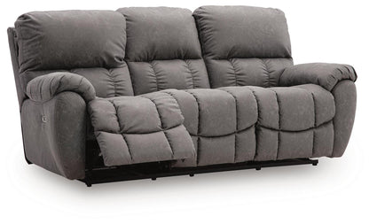 Hadrian Pike - Power Reclining Sofa With Adjustable Headrest - Galaxy