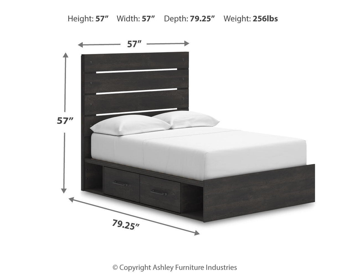 Delmorta - Panel Bed With Storage